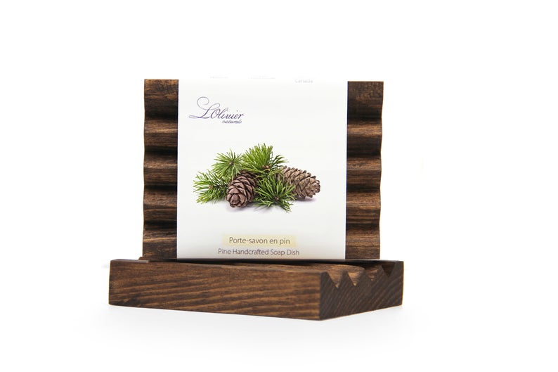 Pine Soap Dish - Stained Dark brown and sealed